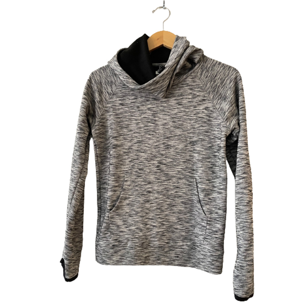 Forever 21 Size S Women Active Cowl Neck Hoodie Heather Gray Thumbhole Pullover